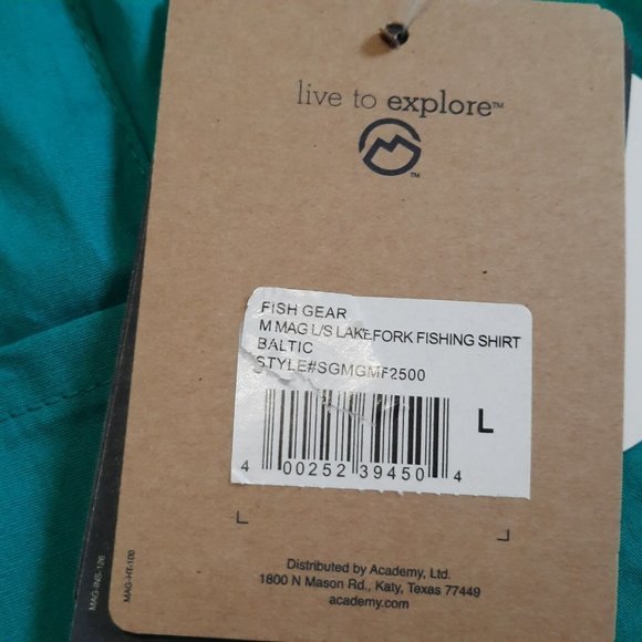 Magellan Fishing Mag Gear Shirt Men's Roll Tab Sleeve Vented Pocket Green Large - Picture 7 of 9